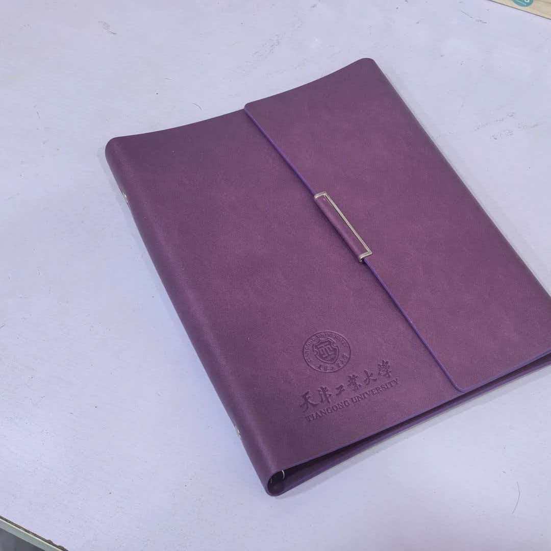天津工业大学定制紫色活页本皮面加厚B5商务笔记本学生办公记事本详情图 4